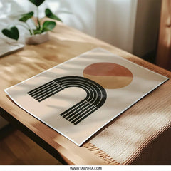 Abstract Photographic Print, Circle and Arch Art, Modern Wall Decor, Geometric Art Print, Beige Art, Minimalist Decor, Home Decor Print - Tawshia