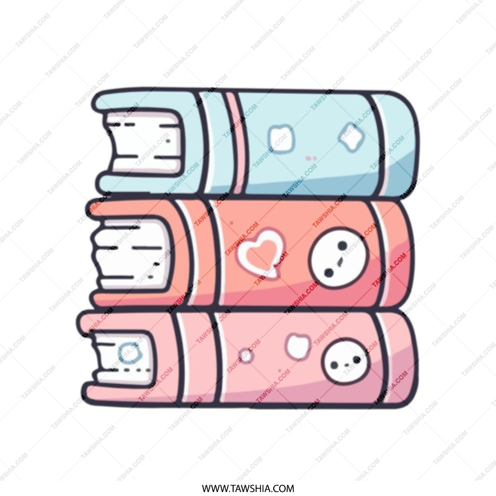Cute Books Tote Bag, Book Lover Gift, Kawaii Book Stack, Aesthetic Tote, Reading Tote, Back to School Bag, Library Tote, Student Gift - Tawshia