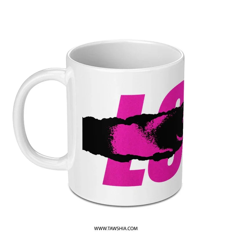 Bold Pink and Black Design Coffee Mug product type