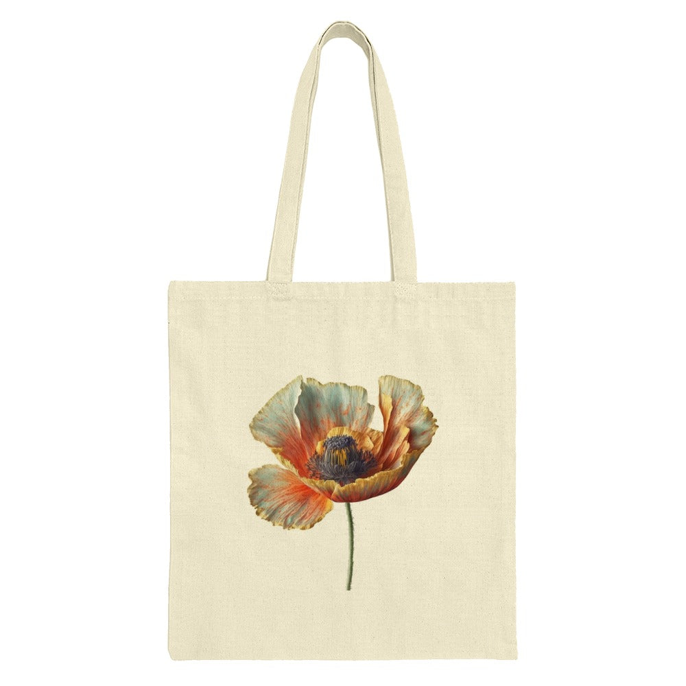 Poppy Flower Tote Bag, Floral Design, Botanical Art Bag, Aesthetic Bag, Gift for Her, Everyday Bag, Cute Bag, Shopping Bag - Tawshia