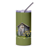 Shed Tumbler, Yellow Daffodil Flowers Tumbler, Countryside Art Tumbler, Springtime Gift Idea, Floral Design Tumbler, Cute Farmhouse Decor - Tawshia