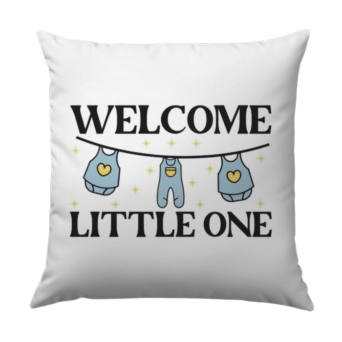 Welcome Little One Pillow, Baby Shower Gift, Nursery Decor, Cute Baby Clothesline Pillow, New Baby Gift, Newborn Pillow - Tawshia