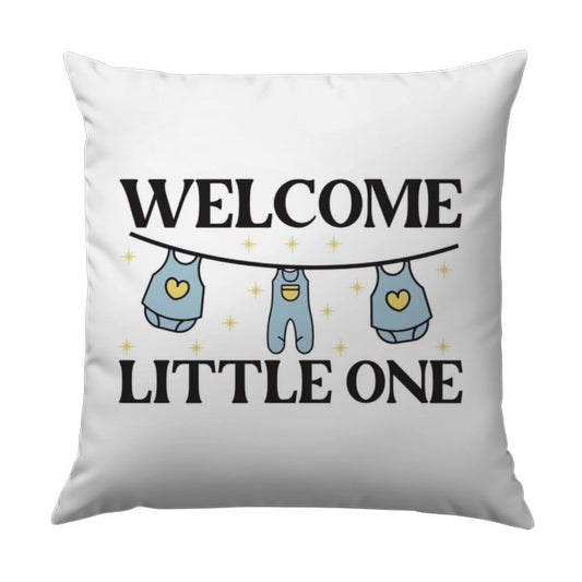 Welcome Little One Pillow, Baby Shower Gift, Nursery Decor, Cute Baby Clothesline Pillow, New Baby Gift, Newborn Pillow - Tawshia