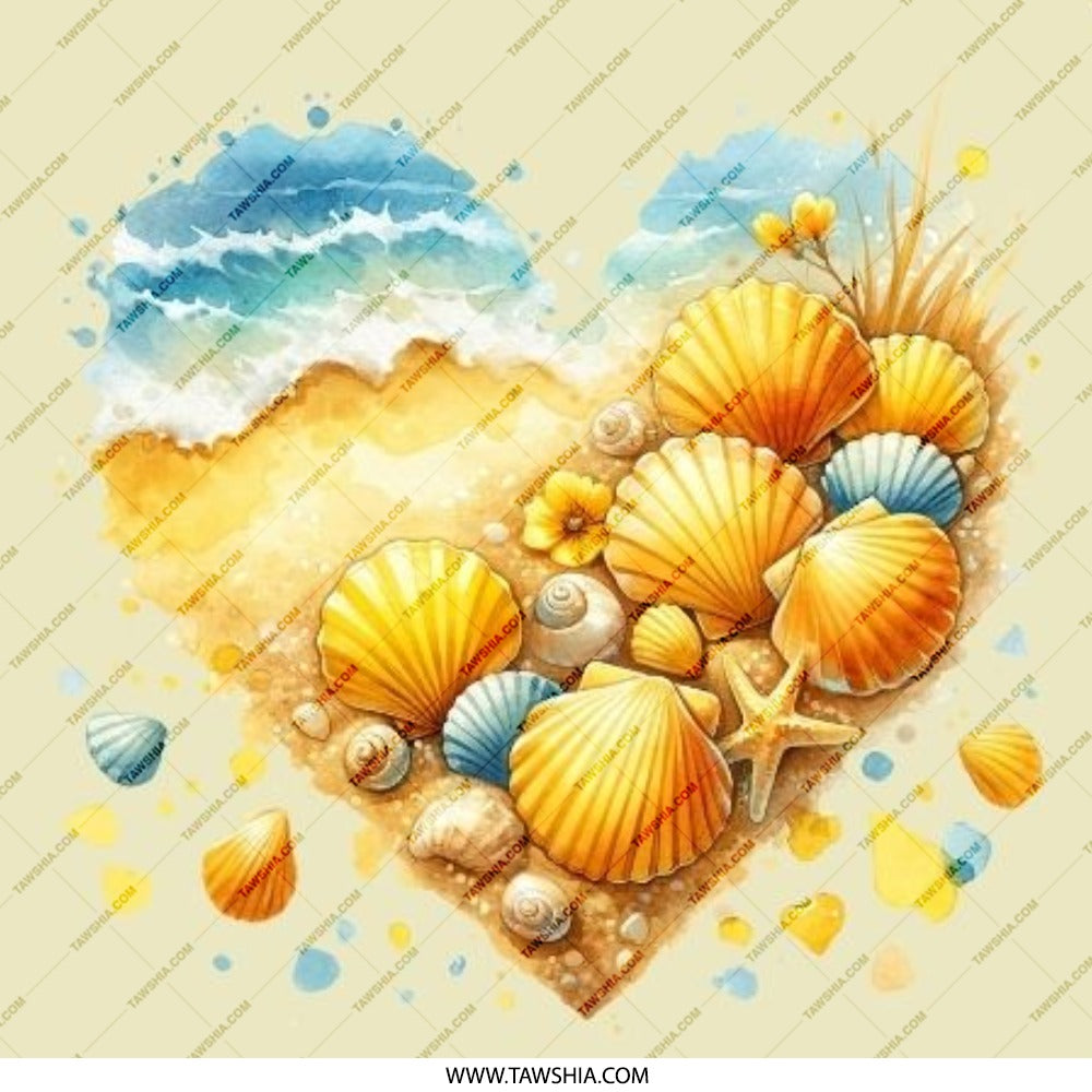Seashell Heart Pinback Button, Beach Vibes, Summer Accessories, Ocean Lover Gift, Coastal Decor, Nautical Button, Tropical Getaway, Vacation - Tawshia