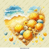 Seashell Heart Pinback Button, Beach Vibes, Summer Accessories, Ocean Lover Gift, Coastal Decor, Nautical Button, Tropical Getaway, Vacation - Tawshia