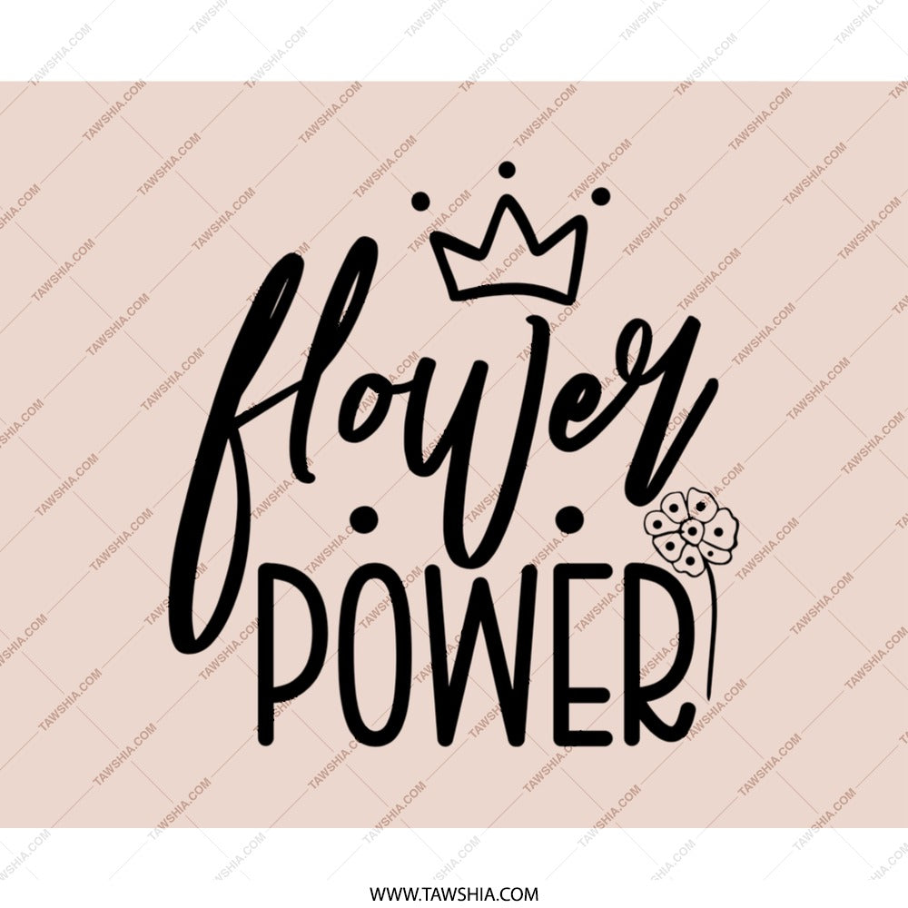 Flower Power Mouse Pad, Cute Crown Mousepad, Floral Office Decor, Fun Desk Accessory, Empowering Girl Boss Gift, Motivational Quote - Tawshia
