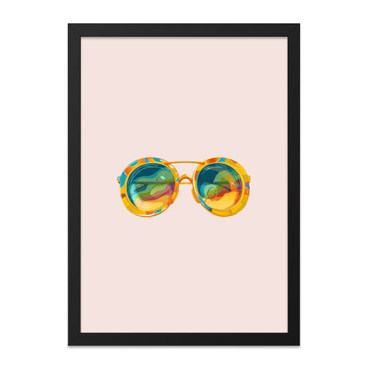 Retro Sunglasses Wall Art, Colorful Eyewear Print, Funky Home Decor, Vintage Style Wall Hanging, Groovy Shades Artwork - Tawshia