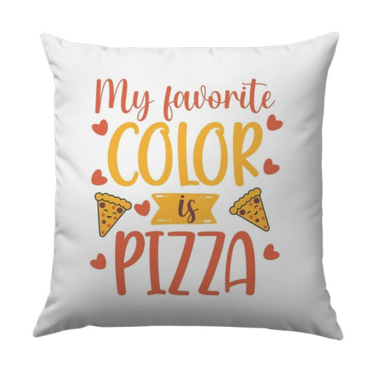Pizza Lover Pillow, Foodie Home Decor, Cute Pizza Design, Gift for Pizza Fan, My Favorite Color is Pizza Throw Pillow - Tawshia
