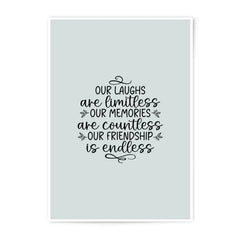 Limitless Laughs Photographic Prints, Countless Memories Art, Endless Friendship Wall Decor, Home Decor Photo, Best Friend Gift - Tawshia