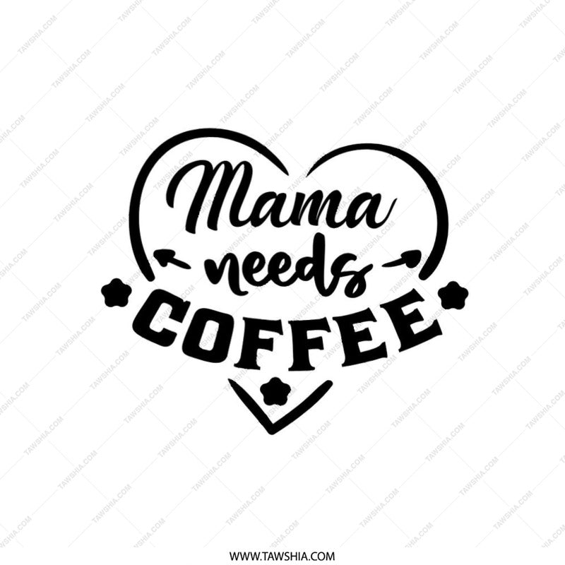 Mama Needs Coffee Pillow, Decorative Pillow, Home Decor, Throw Pillow, Coffee Lover Gift, Mothers Day Gift, Black and White Design - Tawshia