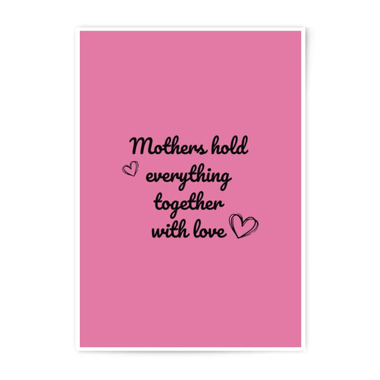 Mothers Hold Everything Together, Photographic Prints, Love Heart Decor, Mother's Day Gift, Pink Wall Art, Home Decor, Nursery Art - Tawshia