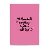 Mothers Hold Everything Together, Photographic Prints, Love Heart Decor, Mother's Day Gift, Pink Wall Art, Home Decor, Nursery Art - Tawshia