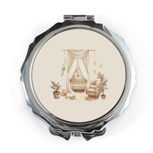 Nursery Room Pocket Mirror, Baby Room Art Pocket Mirror, Kids Room Design Compact Mirror, Baby Shower Gift Idea, Mom To Be Gift - Tawshia