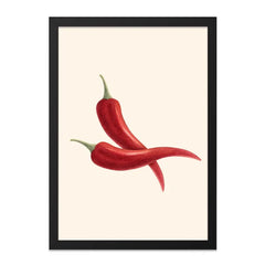 Red Chili Pepper Wall Art, Kitchen Decor, Food Illustration Print, Botanical Art Print, Spicy Chili Art, Modern Wall Decor - Tawshia