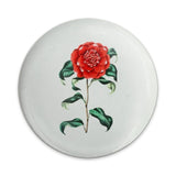 Red Camellia Flower Pinback Button, Floral Botanical Button, Nature Inspired, Garden Lover Gift, Artistic Pin Badge, Unique Button - Tawshia