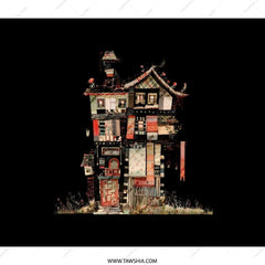 Quirky House Backpack, Unique Building Art, Unusual Architecture, Artistic Design, Novelty Backpack, Cityscape, Travel Backpack - Tawshia