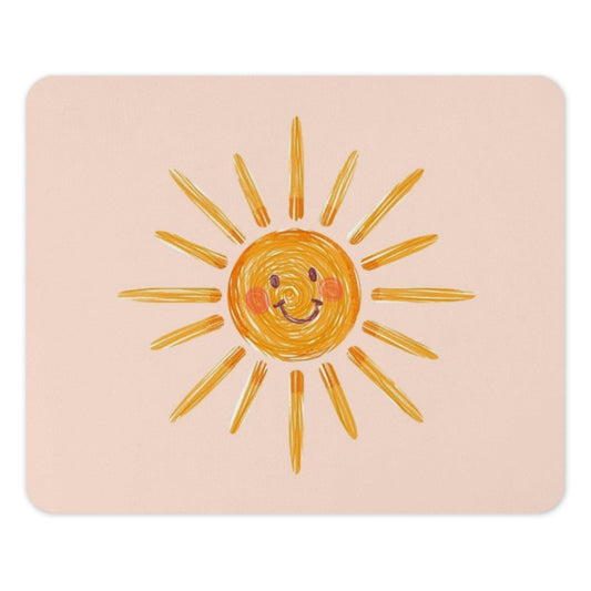 Smiling Sun Mouse Pad, Cute Office Decor, Sunshine Desk Accessory, Happy Face Mousepad, Funny Gift for Her, Positive Vibes, Kawaii Mouse Pad - Tawshia