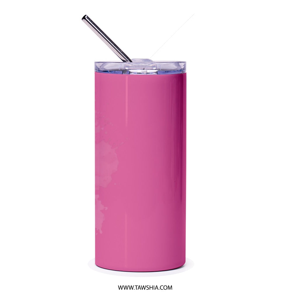 Arabic Quote Tumbler, Friends Are The Family We Choose, Gift For Friend, Inspirational Tumbler, Unique Tumbler, Pink Tumbler - Tawshia