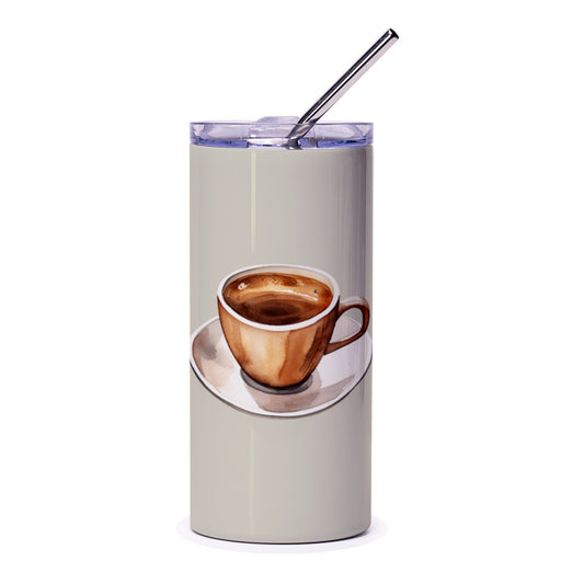 Coffee Cup Tumbler, Watercolor Coffee Tumbler, Coffee Lover Gift, Cute Cup Tumbler, Unique Tumblers, Drinkware, Travel Tumbler, Gift Ideas - Tawshia