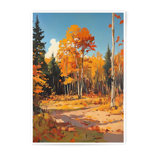 Autumn Forest Photographic Print, Fall Colors Art, Nature Photography, Landscape Wall Art, Golden Trees Photo, Rustic Home Decor, Scenic - Tawshia