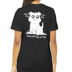 Everything is fine statement on back black shirt product type