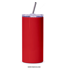 Stylish Red Travel Tumbler with Straw Product