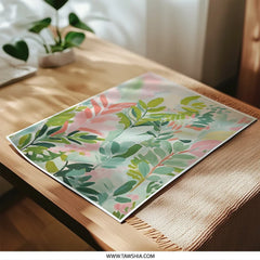 Tropical Leaves Photographic Print, Botanical Wall Art, Pastel Green Pink Home Decor, Colorful Nature Photography, Modern Art Print - Tawshia