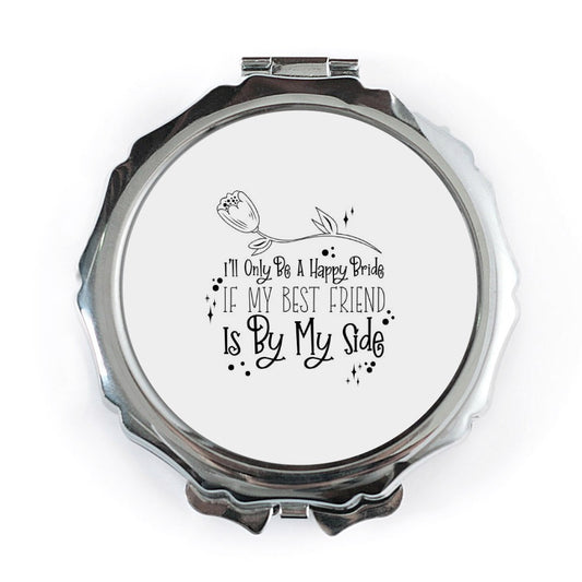 Best Friend Bride Pocket Mirror, Maid of Honor Gift, Bridal Party Favor, Wedding Day Compact, Bridesmaid Present, Pocket Mirror - Tawshia