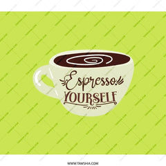 Espresso Yourself Backpack, Coffee Lover Gift, Unique Back Pack, Cafe Design Rucksack, Stylish Backpack, Trendy Bookbag, Laptop Backpack - Tawshia