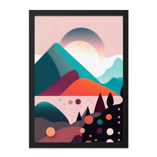 Geometric Mountain Wall Art, Abstract Landscape Print, Modern Home Decor, Colorful Nature Scenery, Unique Art - Tawshia