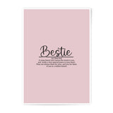 Bestie Definition Photographic Prints, Best Friend Gift, Friendship Wall Art, Girl Gift, Room Decor, Gift for Her, Unique Gift - Tawshia