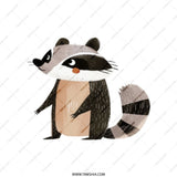 Cute Raccoon Tote Bag, Woodland Animal Bag, Cartoon Animal Tote, Funny Raccoon Gift, Reusable Grocery Bag, Eco Friendly Bag, Book Bag - Tawshia