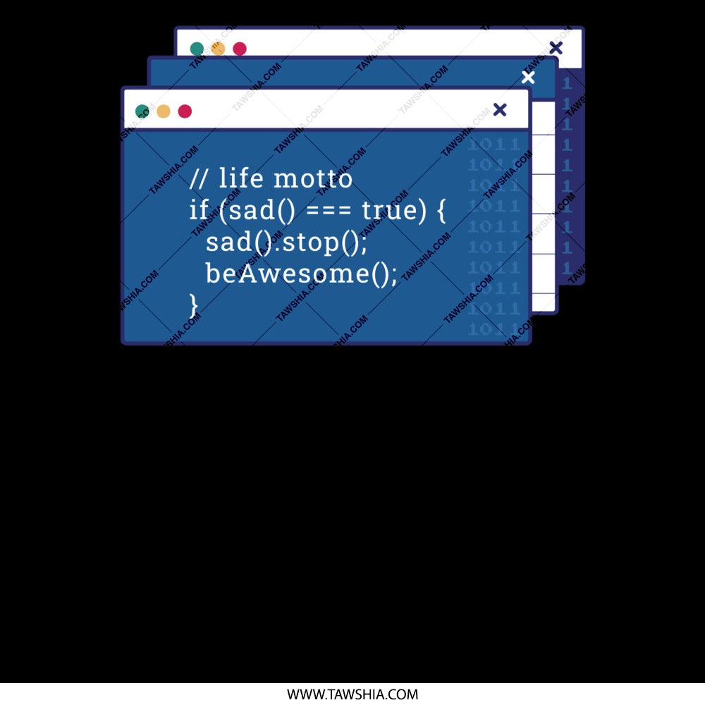 Motivational Coding Life Motto Browser Window product type