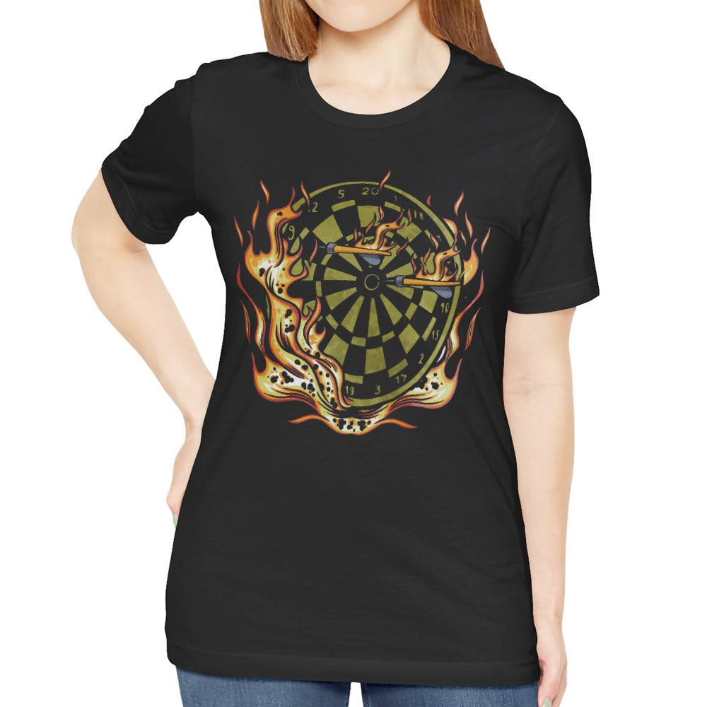 Flaming Dartboard Graphic Casual Tee product