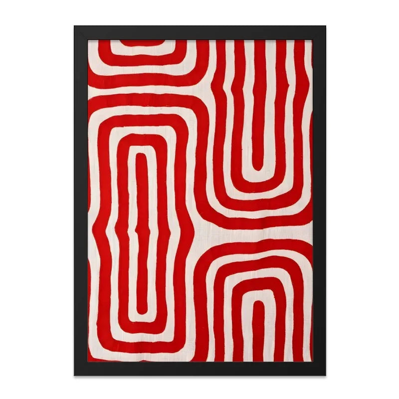 Red and White Pattern Wall Art, Abstract Home Decor, Geometric Artwork, Modern Print, Unique Wall Hanging, Bold Design, Contemporary Gift - Tawshia