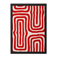 Red and White Pattern Wall Art, Abstract Home Decor, Geometric Artwork, Modern Print, Unique Wall Hanging, Bold Design, Contemporary Gift - Tawshia