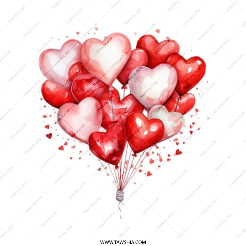 Heart Balloons Tote Bag, Romantic Gift Idea, Valentine's Day Gift, Anniversary Present, Wedding Gift, Everyday Use Bag - Tawshia