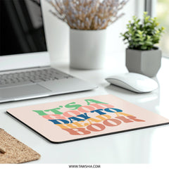 Good Day to Read a Book Mouse Pad, Book Lover Gift, Retro Aesthetic Mousepad, Colorful Desk Decor, Reader Gift, Unique Mousepad - Tawshia