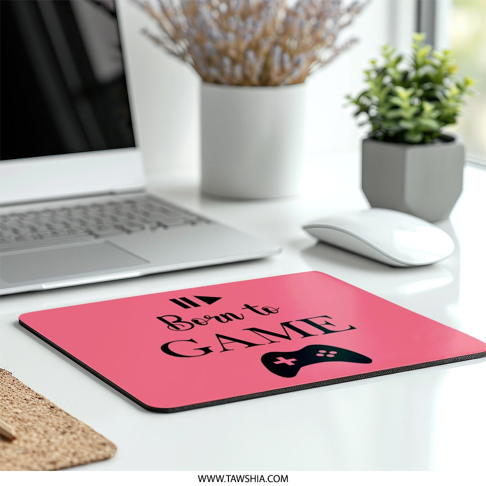 Born To Game Mouse Pad, Gamer Gift, Gaming Accessories, Cute Desk Decor, PC Gaming, Computer Accessories, Game Controller Mousepad - Tawshia