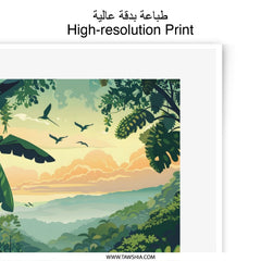 Monteverde Photographic Print, Cloud Forest Art, Tropical Landscape Photo, Costa Rica Travel Poster, Jungle Nature Photography, Bird Art - Tawshia