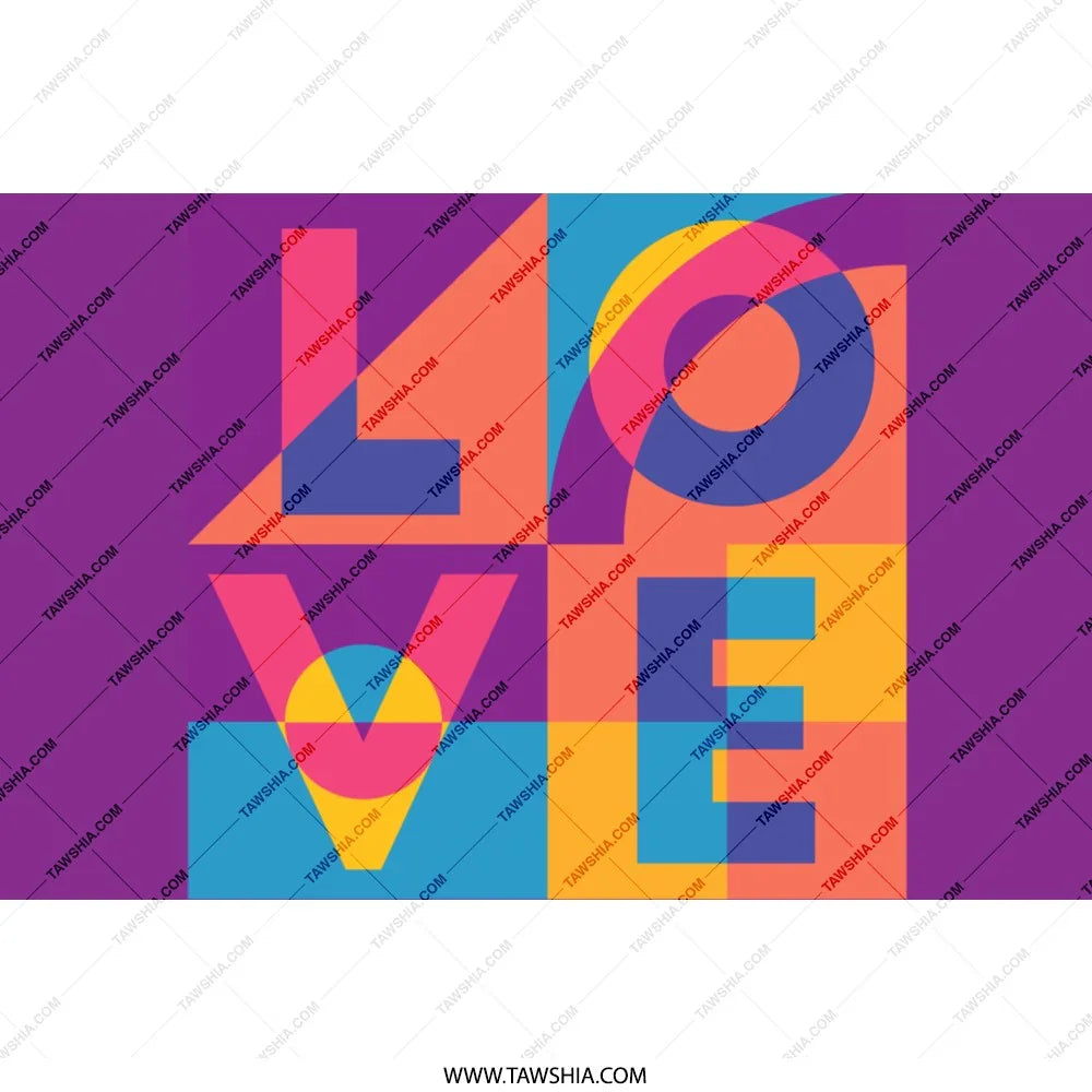 Colorful Geometric Love Art Print Design product