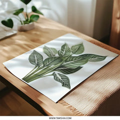 Tropical Plant Photographic Print, Green Leaf Art, Botanical Wall Decor, Calathea Print, Modern Home Decor, Houseplant Illustration - Tawshia