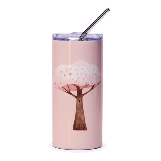Blossom Tree Tumbler, Watercolor Cherry Tree, Springtime Tumbler, Floral Tumbler, Pink Tumbler, Cute Tumbler, Gift Idea, Drinkware - Tawshia