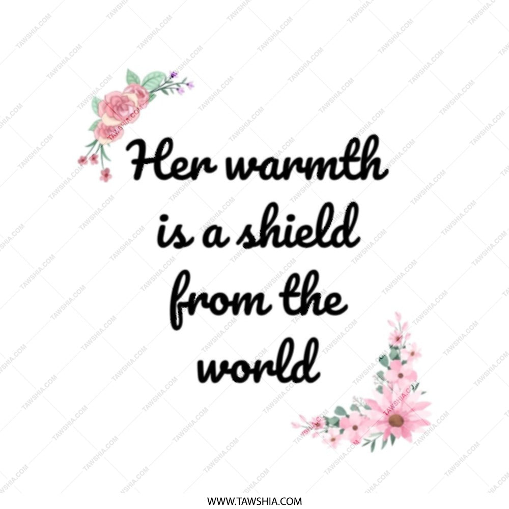Floral Quote Tote Bag, Warmth Shield, Inspirational Gift, Everyday Bag, Market Bag, Book Bag, Gift for Her - Tawshia