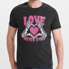 Love Never Ends Skeleton Hands Heart Design product