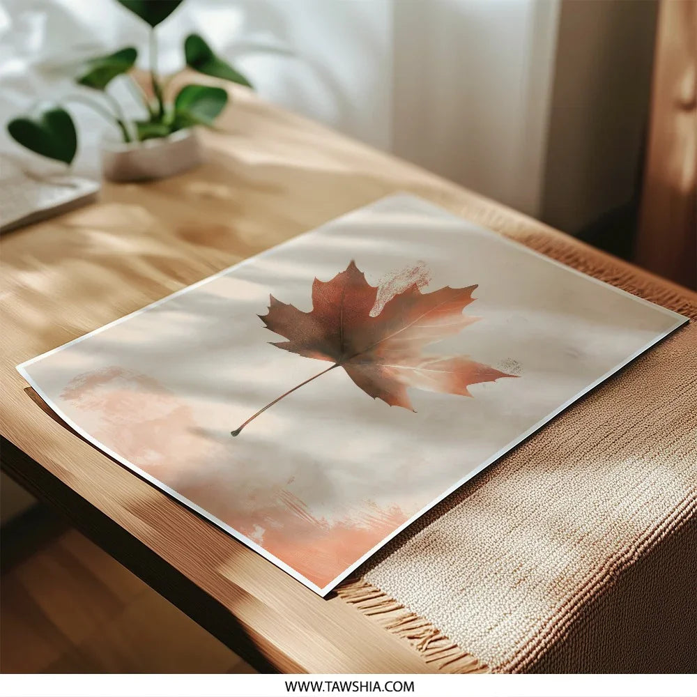 Maple Leaf Photographic Print, Autumn Wall Art, Botanical Photo, Fall Decor, Nature Photography, Minimalist Art, Home Decor - Tawshia