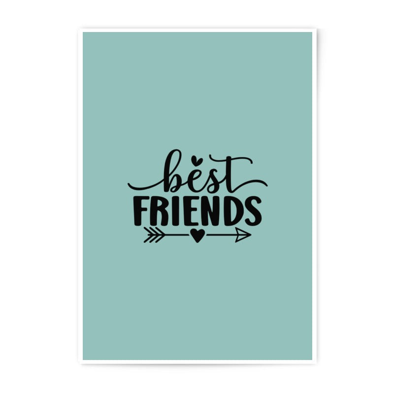 Best Friends Photographic Prints, Friendship Wall Art, Modern Home Decor, Cute Bestie Gift, Arrow and Heart Design, Minimalist Art - Tawshia
