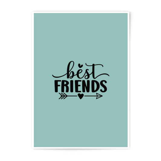 Best Friends Photographic Prints, Friendship Wall Art, Modern Home Decor, Cute Bestie Gift, Arrow and Heart Design, Minimalist Art - Tawshia