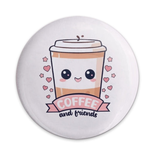 Cute Coffee Pinback Button, Coffee And Friends Button, Kawaii Coffee Lover Button, Trendy Coffee Gift, Friendship Button, Gift for Coffee - Tawshia