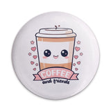 Cute Coffee Pinback Button, Coffee And Friends Button, Kawaii Coffee Lover Button, Trendy Coffee Gift, Friendship Button, Gift for Coffee - Tawshia